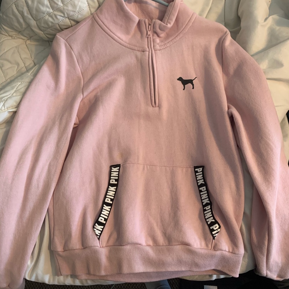 Pink Quarterzip with Pockets